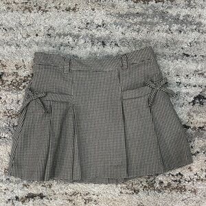 Zara Black and White Houndstooth Mini Skirt